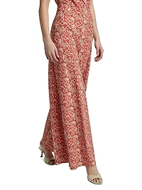 Skyla Printed Jersey Wide-Leg Pants