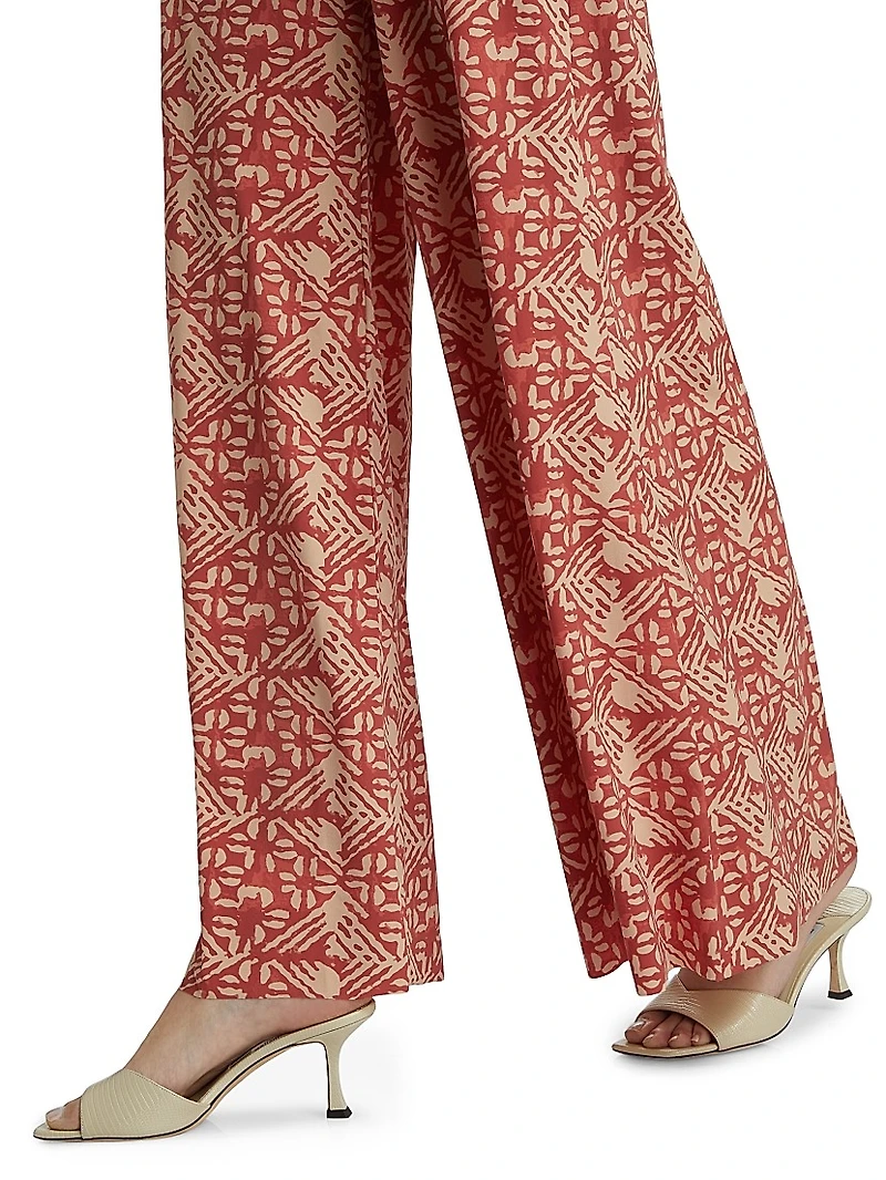 Skyla Printed Jersey Wide-Leg Pants