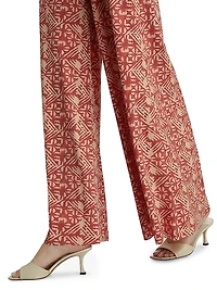 Skyla Printed Jersey Wide-Leg Pants