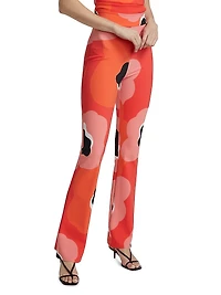 Venusette Abstract Jersey High-Rise Flared Pants