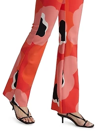 Venusette Abstract Jersey High-Rise Flared Pants