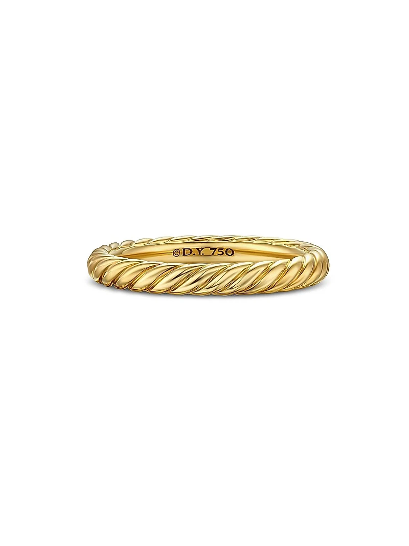 Cable Band Ring 18K Yellow Gold, 2.8MM