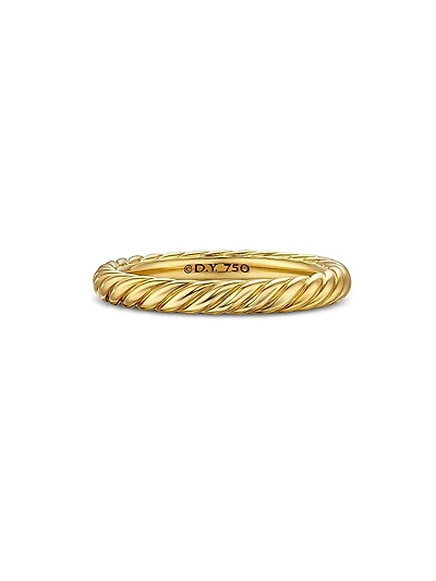 Cable Band Ring 18K Yellow Gold, 2.8MM
