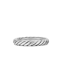 Cable Band Ring Sterling Silver, 3.4MM