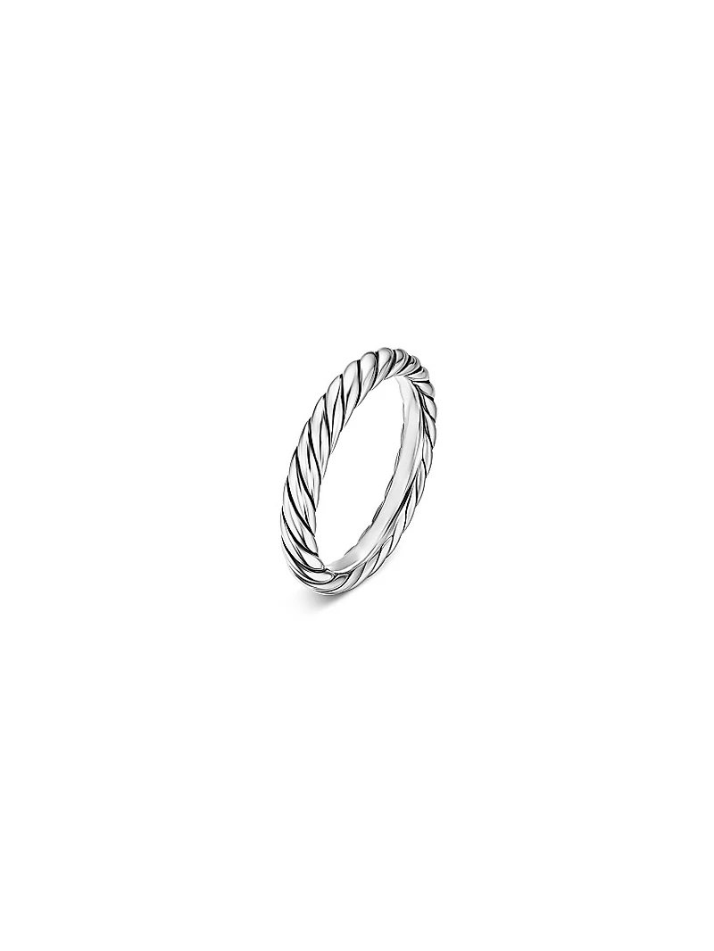 Cable Band Ring Sterling Silver, 3.4MM