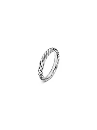 Cable Band Ring Sterling Silver, 3.4MM
