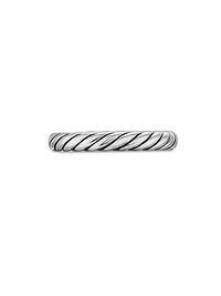 Cable Band Ring Sterling Silver, 3.4MM