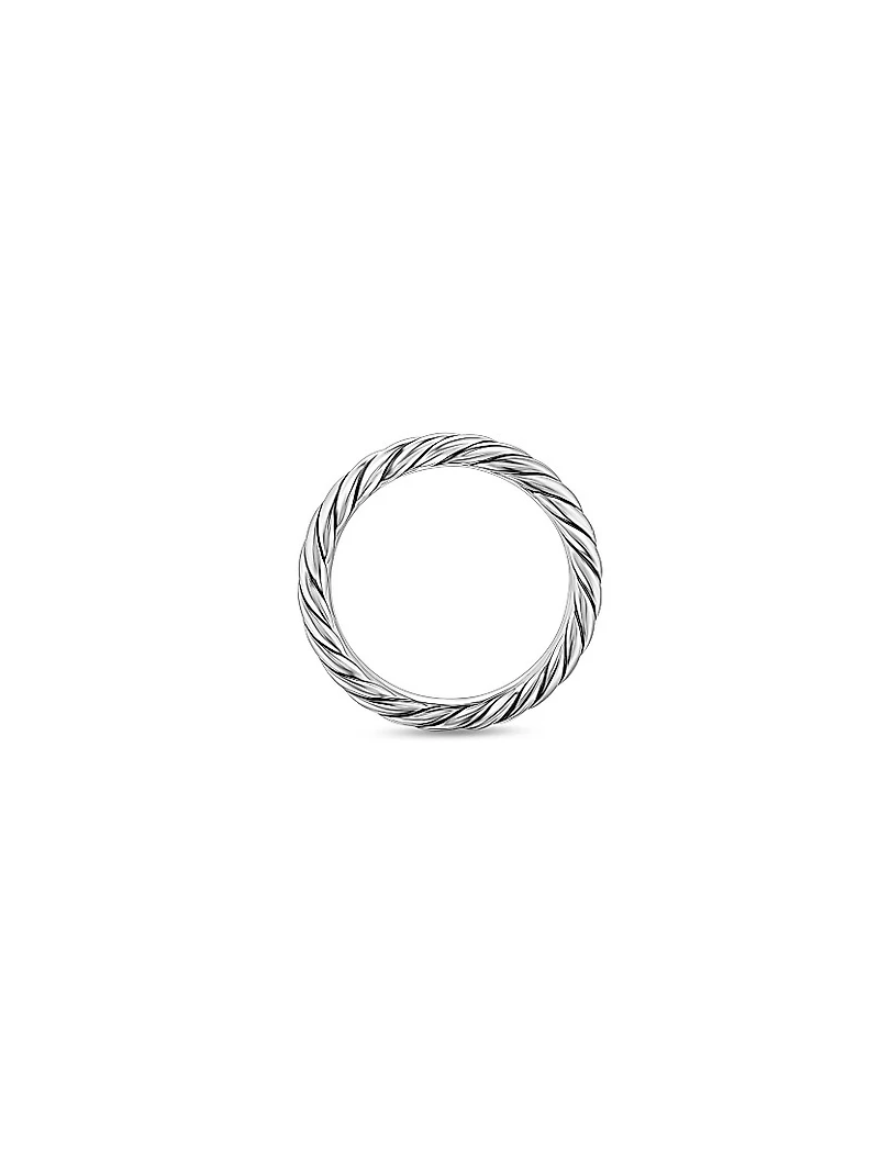 Cable Band Ring Sterling Silver, 3.4MM