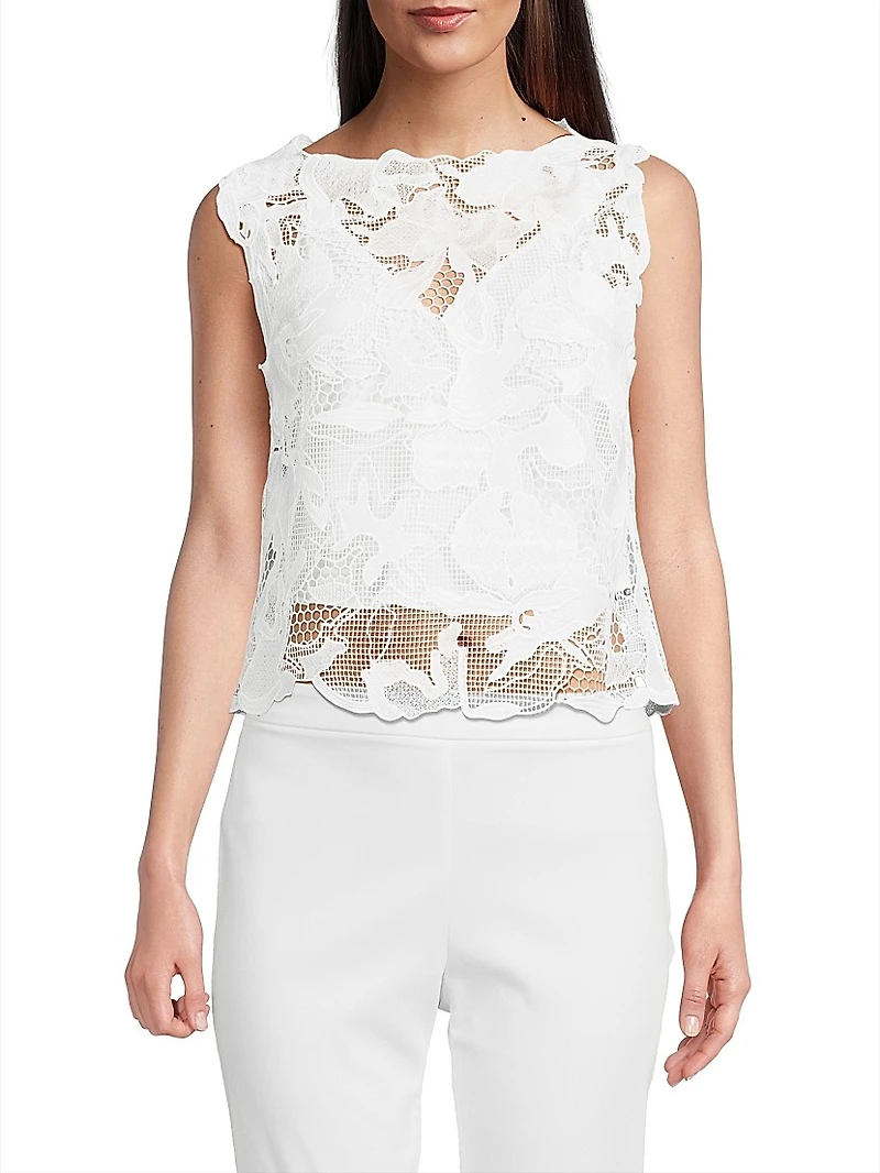 Nishi Lace Layered Boat Neck Top