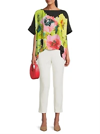 Ophelia Floral Linen-Blend Caftan