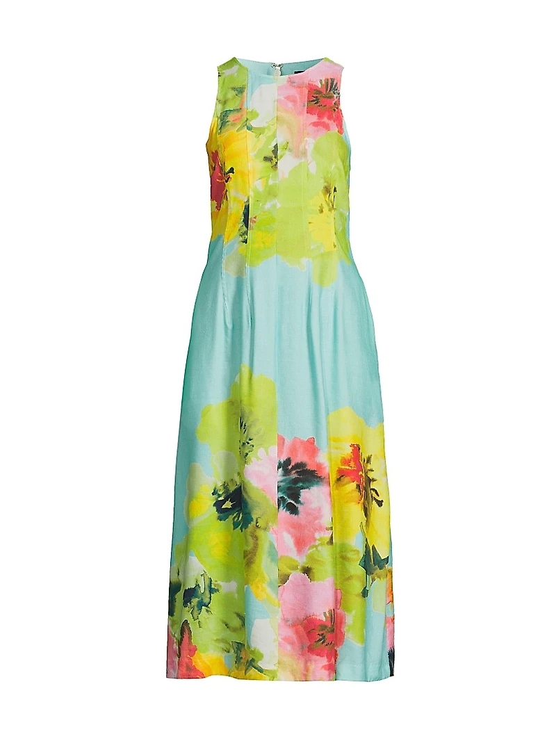 Ophelia Floral Seamed Fit & Flare Midi-Dress
