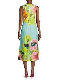 Ophelia Floral Seamed Fit & Flare Midi-Dress