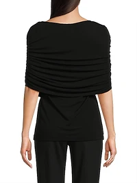 Matte Jersey Ruched Shoulder Top