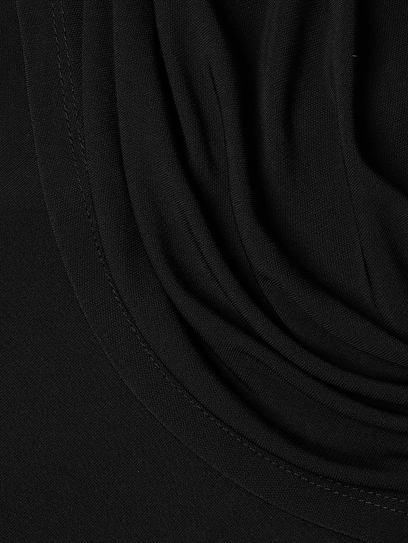 Matte Jersey Ruched Shoulder Top