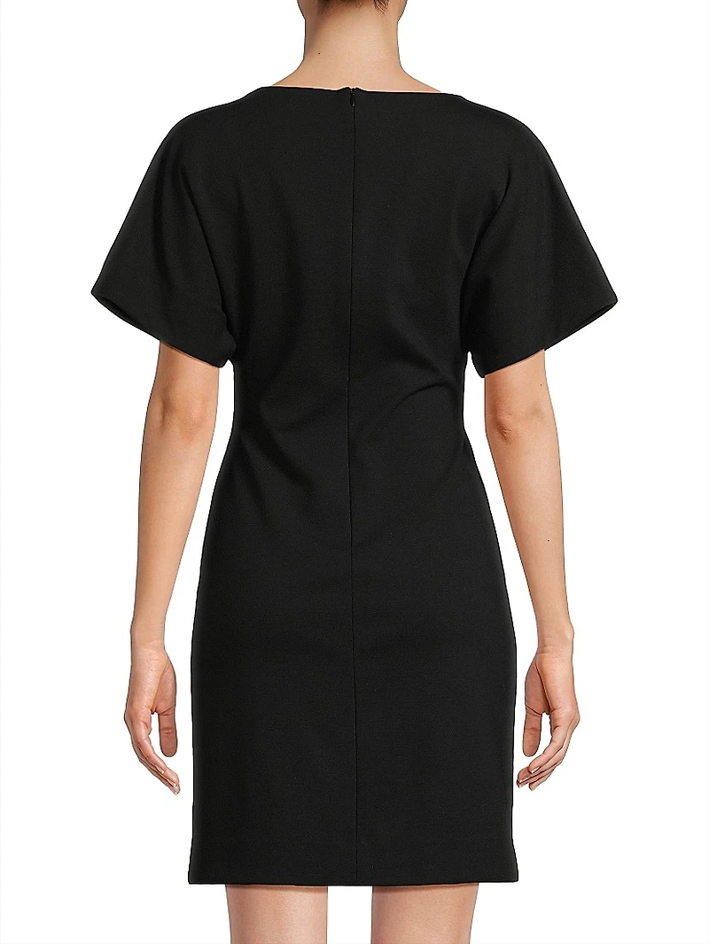 Compact Knit Short Sleeve Sheath Dress
