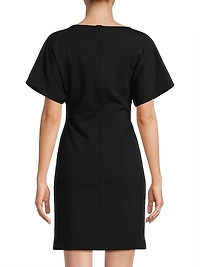 Compact Knit Short Sleeve Sheath Dress