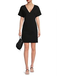Compact Knit Short Sleeve Sheath Dress