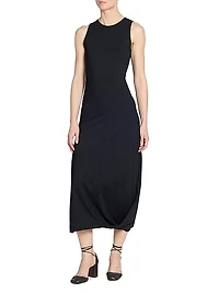 Twisted Hem Midi-Dress