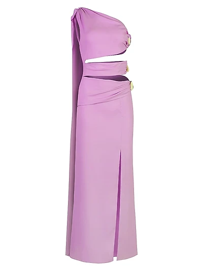 La Vila Cassis Cut-Out One-Shoulder Maxi Dress