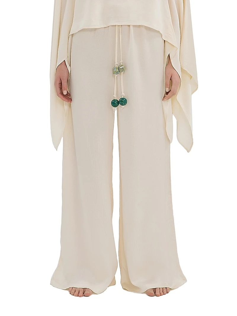 La Vila Cala Flared Wide-Leg Pants