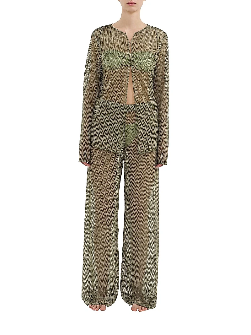 Gem Mesh Cover-Up Pants
