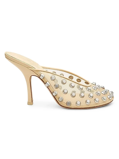 Rhodes 105MM Studded Mesh & Leather Mules