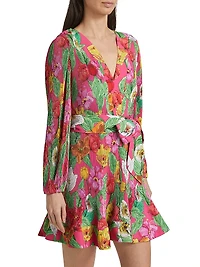 Liv Tulip Rosette Pleated Minidress