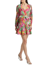 Liv Tulip Rosette Pleated Minidress