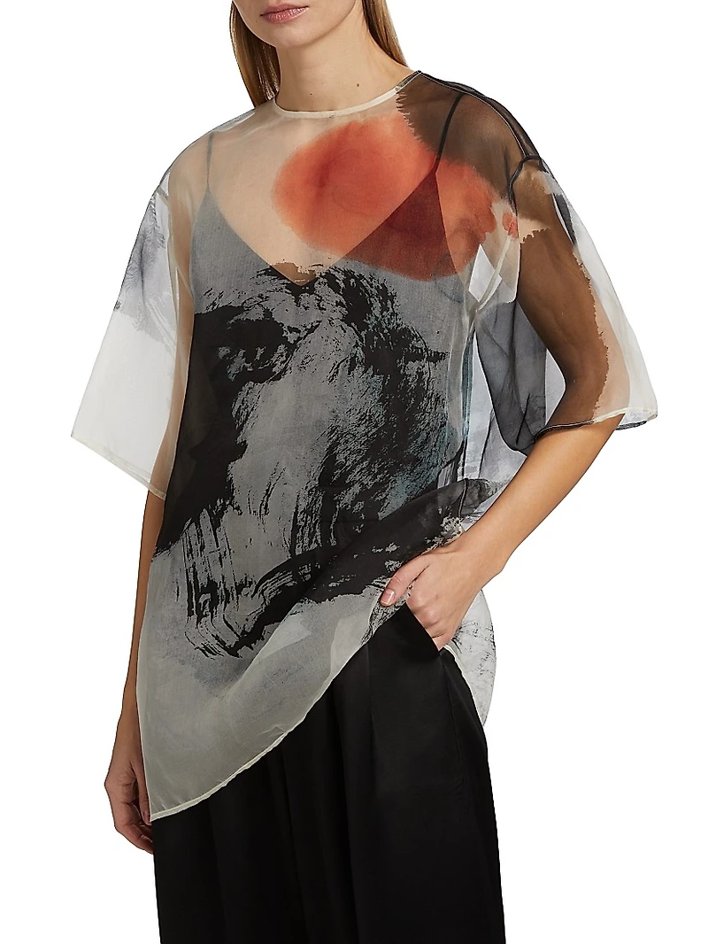 Silk Organza Oversized T-Shirt