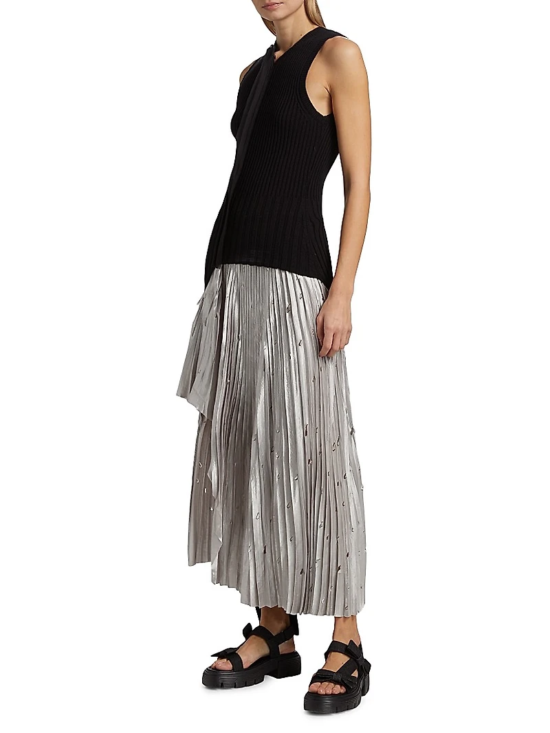 Asymmetrical Rib-knit Sweater Vest