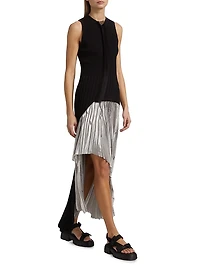 Asymmetrical Rib-knit Sweater Vest