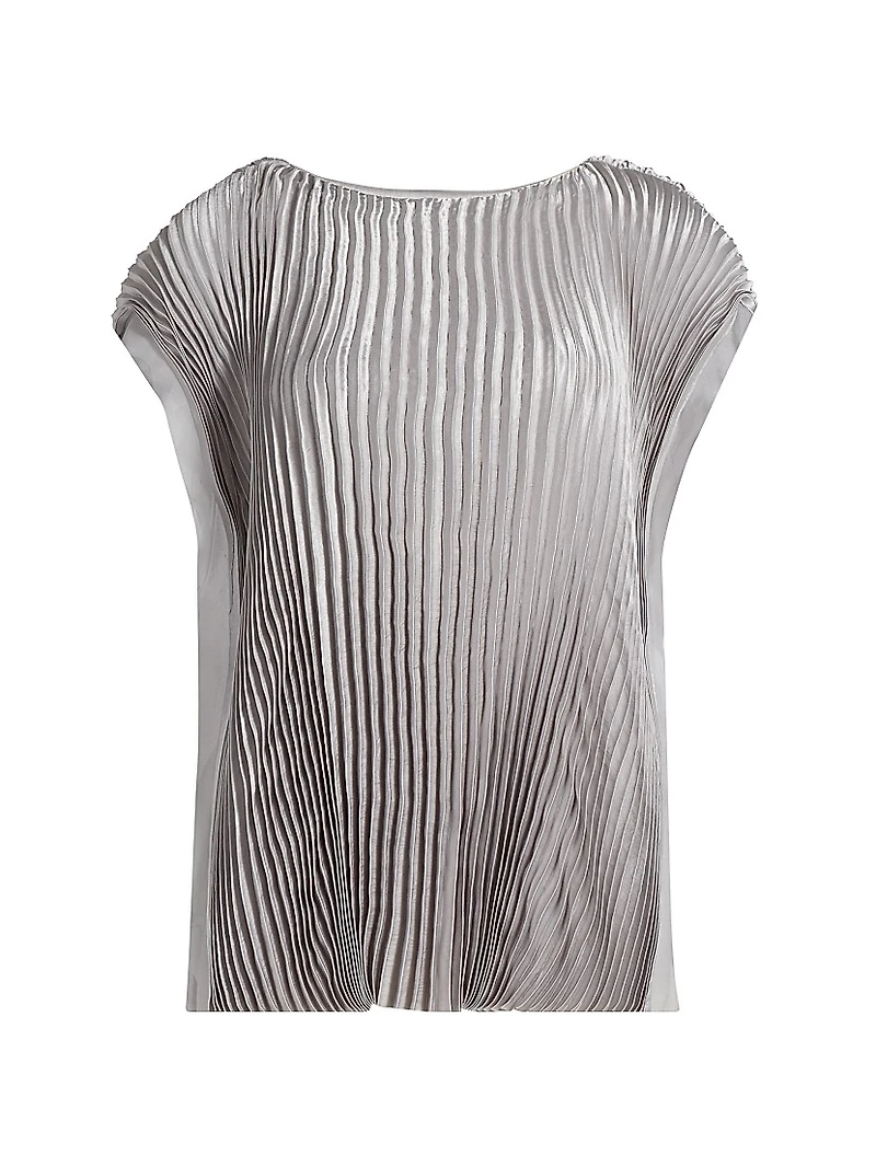 Crinkled Satin Boxy Top