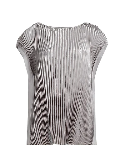 Crinkled Satin Boxy Top
