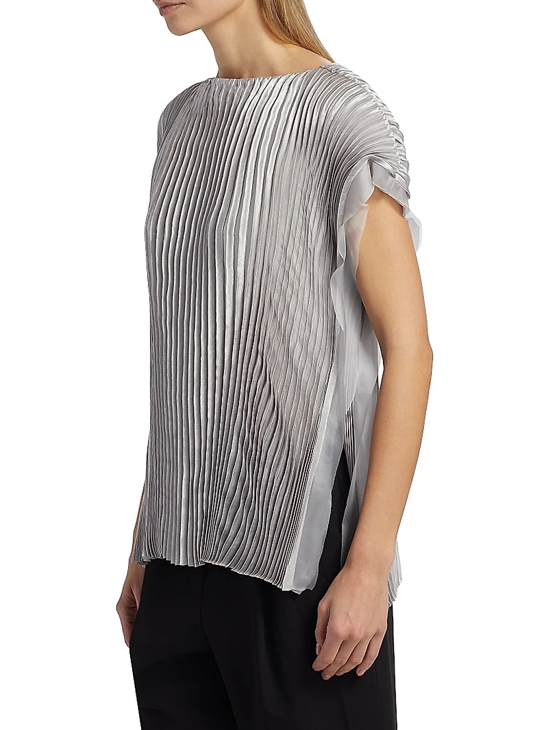 Crinkled Satin Boxy Top