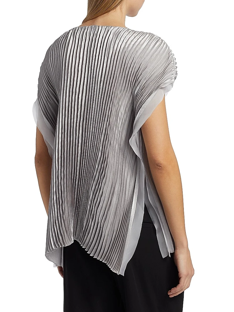 Crinkled Satin Boxy Top
