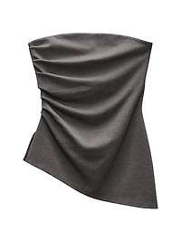 Irina Asymmetric Ruched Strapless Top