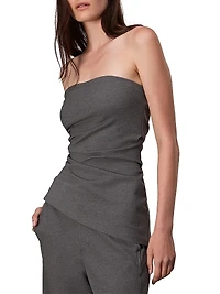 Irina Asymmetric Ruched Strapless Top