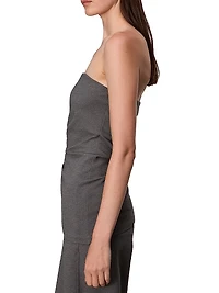 Irina Asymmetric Ruched Strapless Top