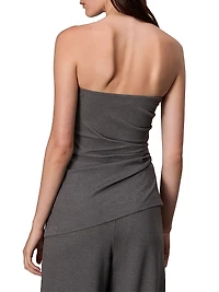 Irina Asymmetric Ruched Strapless Top