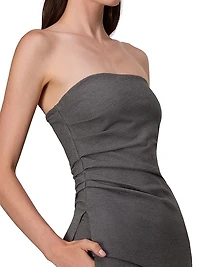 Irina Asymmetric Ruched Strapless Top