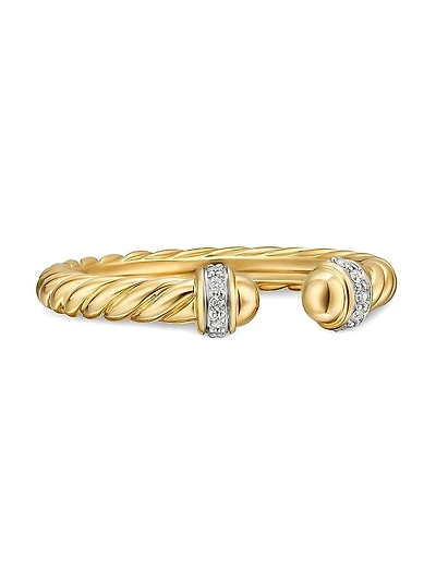 Cable Band Open Ring 18K Yellow Gold