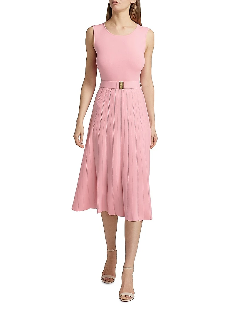 The Sumner Belted Knit Fit & Flare Midi-Sweaterdress