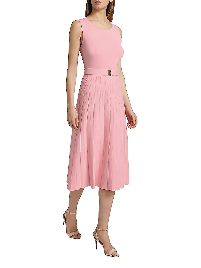 The Sumner Belted Knit Fit & Flare Midi-Sweaterdress