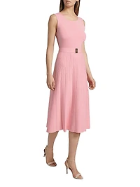 The Sumner Belted Knit Fit & Flare Midi-Sweaterdress