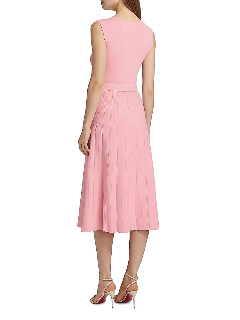 The Sumner Belted Knit Fit & Flare Midi-Sweaterdress