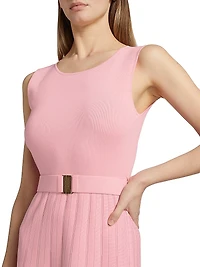 The Sumner Belted Knit Fit & Flare Midi-Sweaterdress