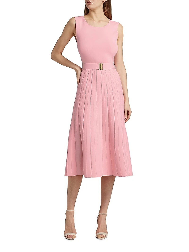 The Sumner Belted Knit Fit & Flare Midi-Sweaterdress