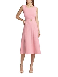 The Sumner Belted Knit Fit & Flare Midi-Sweaterdress