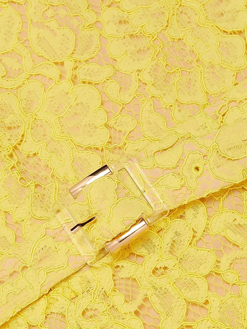 The Lex Belted Lace Midi-Dress