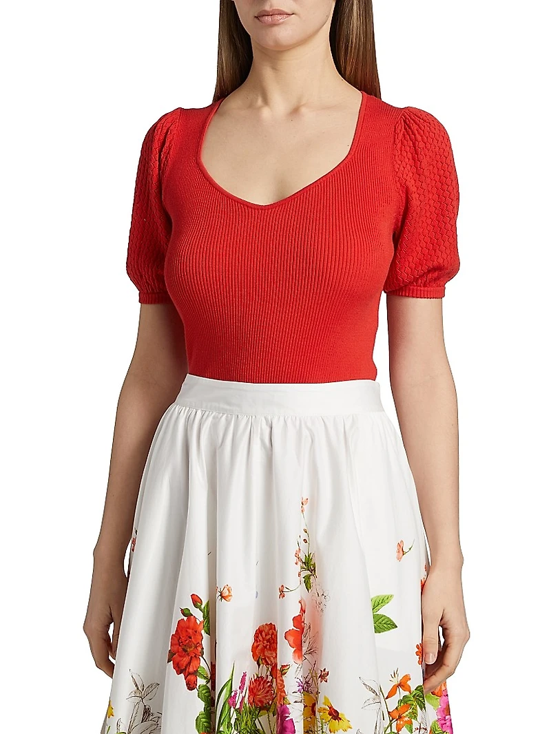 The Piper Puff-Sleeve Knit Sweater